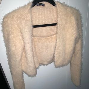 Zara Cardigan & Crop Top Set